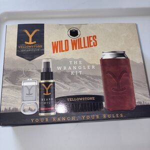 Yellowstone Wild Willies The Wrangler Beard Kit Beard oil Brush Coozie & Opener